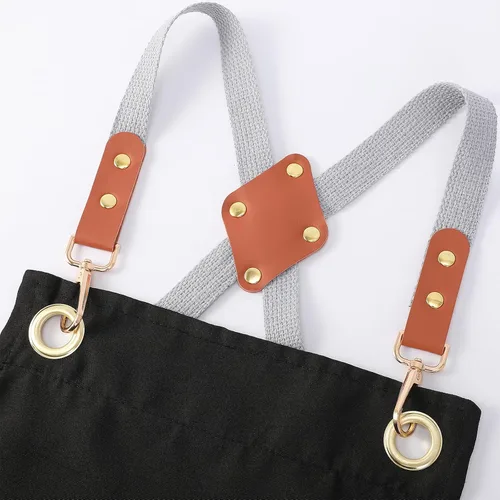 Miniatura 3 de AFUN Delantales de chef para mujeres y hombres con 4 bolsillos, delantal de trabajo repelente al agua para cocinar en la cocina (negro)