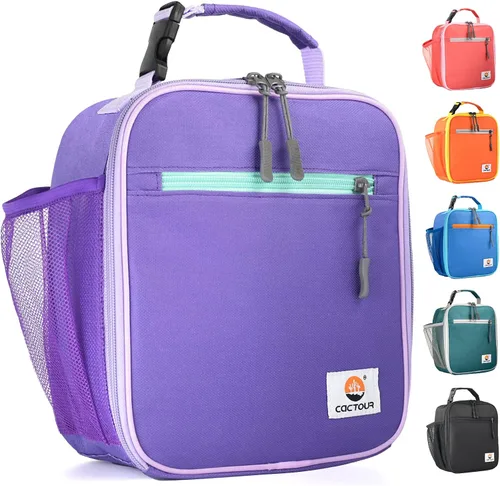 Miniatura 30 de CaCTOUR Lonchera para Niños, 2 Paquetes Bolsa de Almuerzo Aislada para Niñas y Niños, Bolsa Suave Mini Enfriador Regreso a la Escuela Bolsa