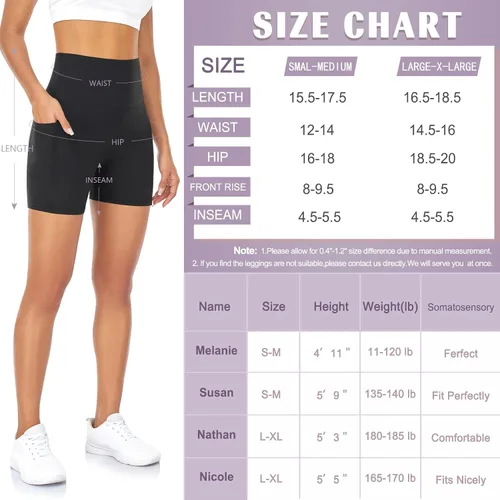 Miniatura 6 de GROTEEN Pantalones cortos de ciclismo de 5 pulgadas con bolsillos para mujer, cintura alta, control de abdomen, pantalones cortos de entrenamiento