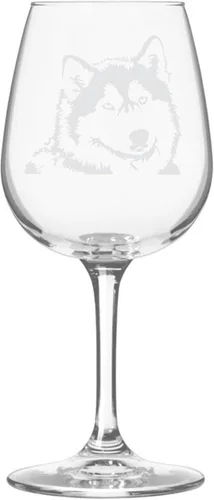 Miniatura 417 de Copa de vino de 12.75 onzas con diseño de perro grabado