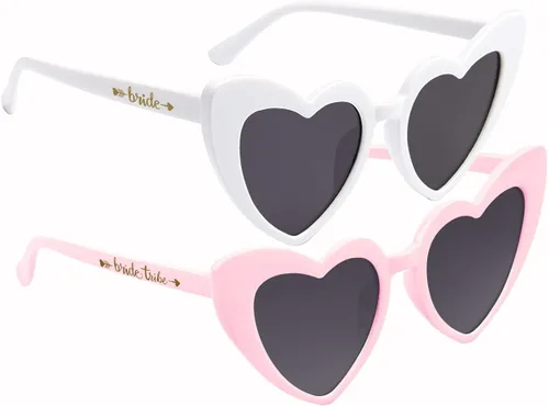Miniatura 4 de LADY&HOME 10 lentes de sol de despedida de soltera en forma de corazón para despedidas de soltera, suministros para bodas, gafas de sol