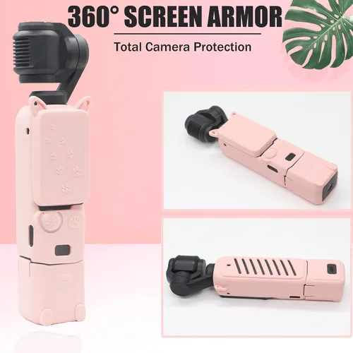 Miniatura 3 de PCTC Pocket 3 Funda protectora de silicona resistente a los arañazos, a prueba de golpes, piel de cuerpo completo con protector de lente, diseño