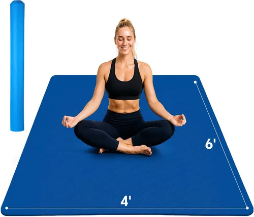 Miniatura 8 de Stepwaver Esterilla de yoga extragrande de 6 x 4 pies (1/3 pulgadas y 1/4 pulgadas de grosor), antideslizante, ultra duradera, amplia alfombrilla
