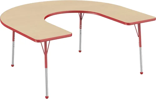 Miniatura 28 de FDP Clover Mesa de Actividades Escolar y de Oficina (48 x 48 pulgadas), patas estándar con deslizadores giratorios para entornos de asientos