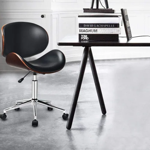 Miniatura 8 de GOODALLIN - Silla de oficina ajustable y moderna de mediados de siglo con asiento / respaldo curvo, silla ejecutiva giratoria, silla de computadora