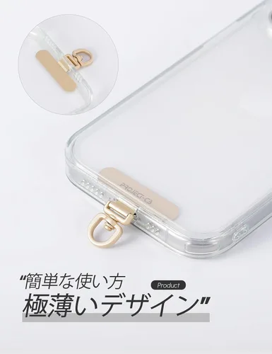 Miniatura 6 de Lengüeta de metal para teléfono, parche de cordón, llavero de soporte para teléfono, soporte para anillo, lengüeta de correa Dorado