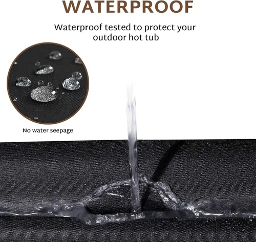 Miniatura 6 de iBirdie Cubierta rectangular impermeable para bañera de hidromasaje para exteriores, 73 x 62 pulgadas, para 72 x 61 o 71 x 60 o 70 x 59 pulgadas