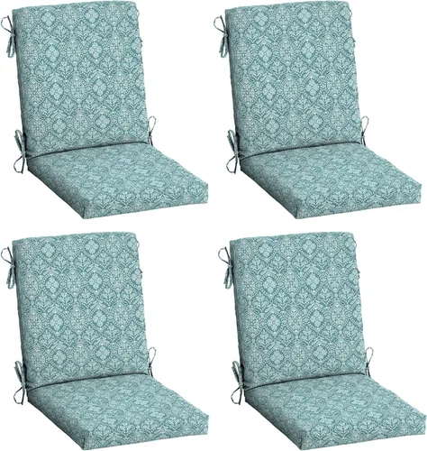 Miniatura 22 de ARDEN - Cojín para silla de comedor exterior de 20 x 20 pulgadas, resistente al agua y a la decoloración, textura verde azul pavo real