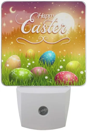 Miniatura 11 de Lámpara de noche LED enchufable con sensor de luz, libélulas florales grungy, luz blanca, paquete de 2 unidades, para pasillo, baño, dormitorio