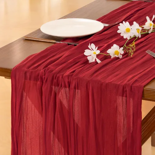 Miniatura 15 de Socomi - 10 caminos de mesa de gasa, estilo bohemio y rústico, para primavera, Pascua, bodas, fiestas, baby showers, cumpleaños y decoración, 120