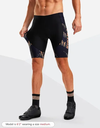 Miniatura 29 de Bikewa Pantalones cortos de ciclismo para hombre, con acolchado 4D, para ciclismo de carretera, con bolsillos con cremallera