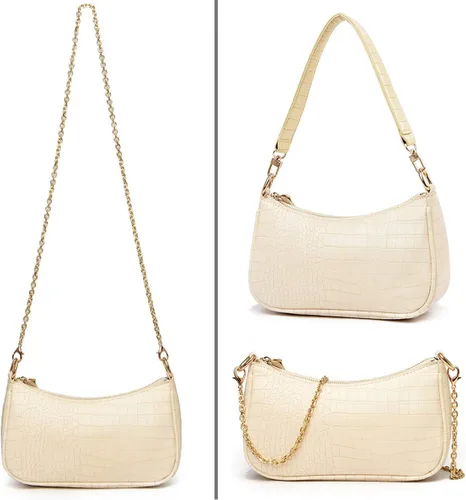 Miniatura 5 de Bolso de hombro de estilo clásico retro, para usar al hombro con cierre de cremallera para mujer