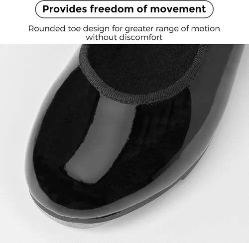 Miniatura 2 de Stelle Tap Shoes for Girls Boys PU Leather Black Non-Slip Dance Shoes for ToddlerLittle KidBig Kid