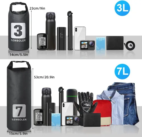Miniatura 5 de LIXADA Bolsa de horquilla de bicicleta de 3L/7L - Bolsa seca impermeable, diseño superior enrollable, bolsa ligera para horquilla de bicicleta
