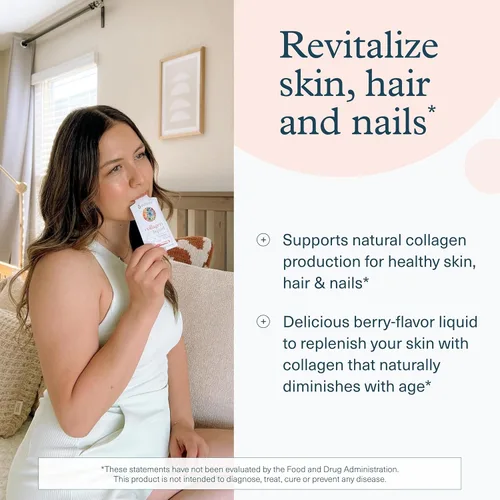 Miniatura 9 de Youtheory Colágeno Líquido para Cabello, Piel y Uñas con Péptidos de Colágeno y Aminoácidos, Suplemento Bebible Libre de Gluten, Sabor a Bayas, 12