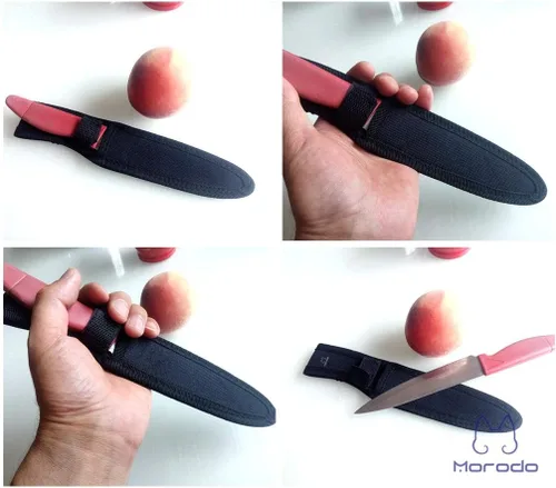 Miniatura 5 de Cuchillo de fruta de 3.5 a 5.3 pulgadas, cuchillo universal, funda de vaina (nailon negro)
