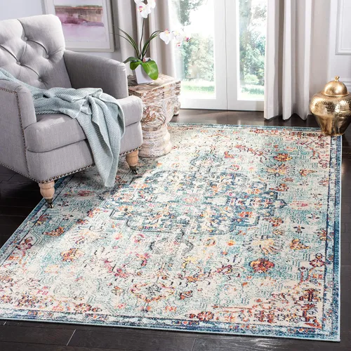 Miniatura 16 de SAFAVIEH Colección Madison MAD447B - Tapete bohemio con medallón antiguo y elegante, no desprende pelusa, para la sala, dormitorio, comedor
