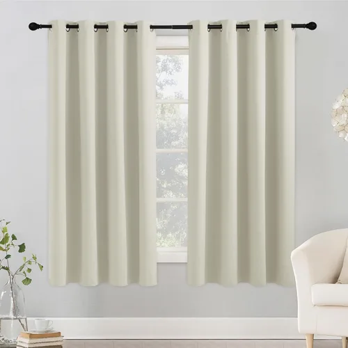 Miniatura 82 de RYB HOME Cortinas opacas de cocina de 36 pulgadas de largo, tratamiento de privacidad para ventanas pequeñas, aislamiento térmico, telón de fondo