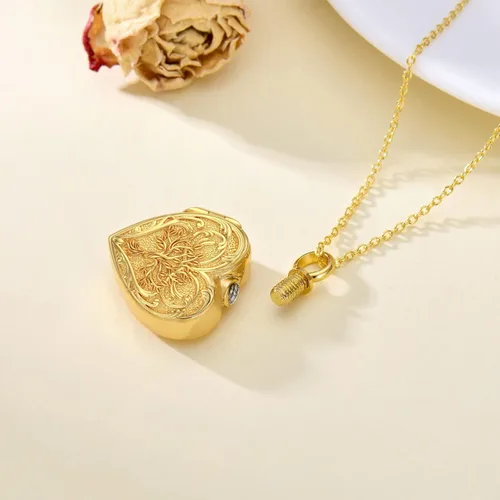 Miniatura 3 de SOULMEET Flower Cremation Jewelry for Ashes, SilverGold SunflowerButterfly Urn Necklace for Ashes, Cherish Memories Cremation Locket Jewelry