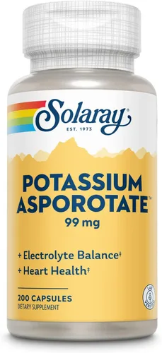 Miniatura 7 de Solaray Suplemento quelatado de asporotato de potasio, equilibrio electrolítico y apoyo para la salud cardíaca, 100 porciones, 100 cápsulas
