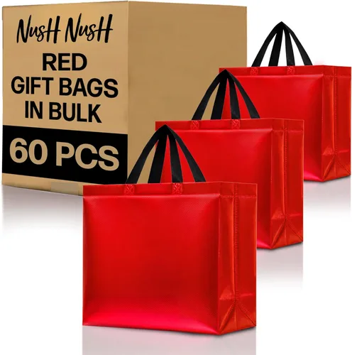 Miniatura 46 de Nush Nush Bolsas de regalo de color azul aguamarina de gran tamaño – Juego de 30 bolsas de regalo azul claro brillante con asas a granel – Bolsa
