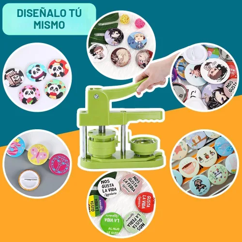 Miniatura 5 de HAPPIZZA- Prensa para fabricar pines de 2.25 pulgadas por tu cuenta, de tercera generación y sin instalación, incluye 100 piezas, imágenes, cortador