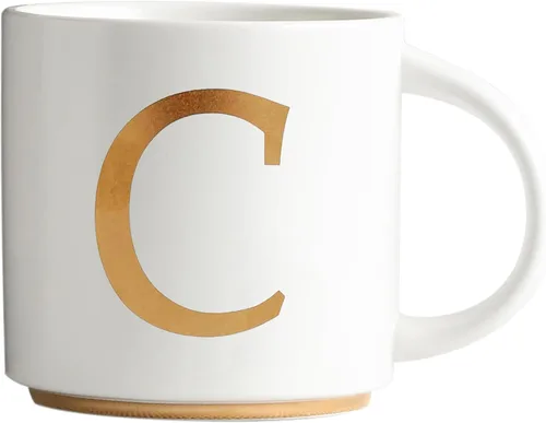 Miniatura 17 de COLLECTIVE HOME - Tazas de cerámica con monograma, tazas de café con inicial dorada de 15 onzas, elegantes tazas de té del alfabeto, elegante taza p