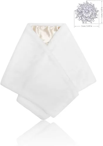 Miniatura 2 de Yalice Women's Wedding Faux Fur Shawl and Wraps Bridal Fur Stole Cape Fur Scarf for Bride and Bridesmaids