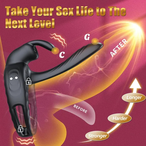 Miniatura 2 de Anillo de pene vibrador, juguetes sexuales para parejas y hombres, vibrador de pene con vibradores de clítoris de conejo, juguete para adultos