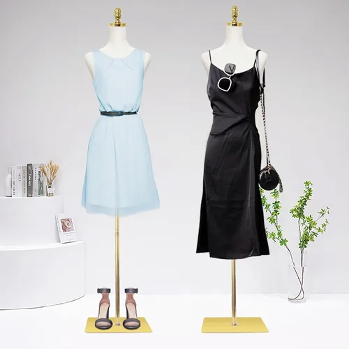 Miniatura 6 de EaseHome Maniquí con forma de torso, 109-185 cm de altura ajustable, cuerpo femenino de maniquí para exhibición de ropa con soporte de metal y base
