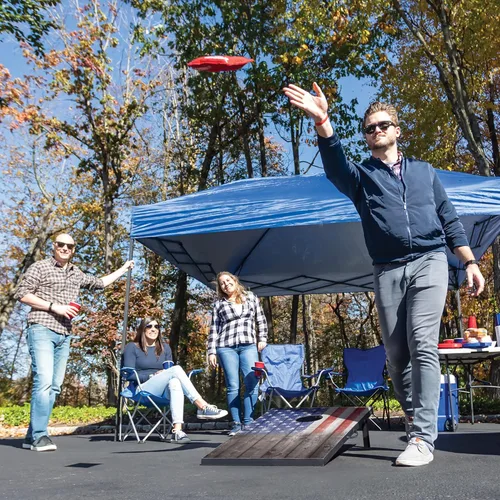 Miniatura 5 de Wild Sports Juego de Cornhole para exteriores de 2'x3' o 2'x4', bandera de Estados Unidos o opciones de madera natural con bolsa de transporte