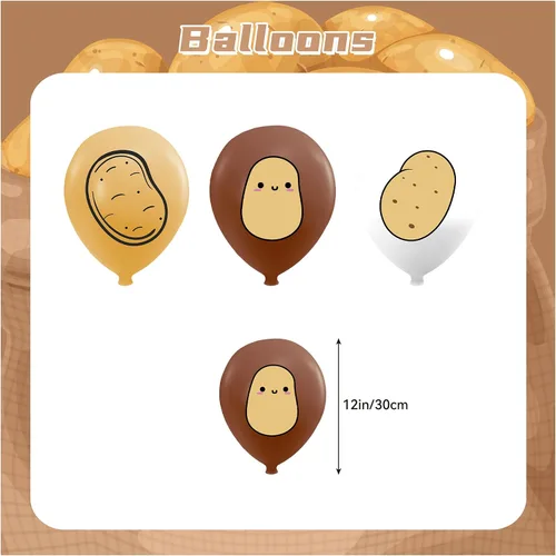 Miniatura 6 de Suministros para fiestas de papas – Decoraciones de cumpleaños de dibujos animados que incluyen pancarta feliz, decoración de pastel, decoración