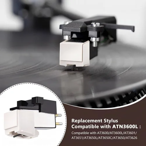 Miniatura 2 de Dreyoo 1 paquete de aguja de repuesto para tocadiscos para ATN3600L, lápiz capacitivo compatible con Audio-Technica
