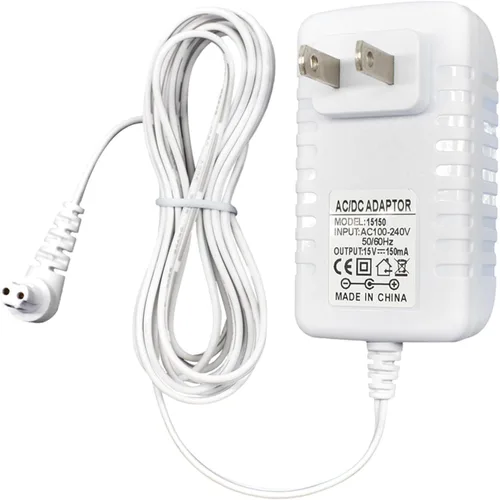 Cargador de 15 V para Black and Decker Dustbuster cargador de repuesto de vacío de mano Cable de alimentación. Blanco