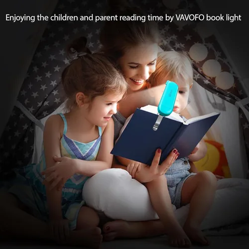 Miniatura 4 de VAVOFO Luz de Lectura Recargable por USB, Bloqueo de Luz Azul, Luz Ámbar con Clip en Forma de Marcapáginas, Cuidado Ocular, 6 LEDs Luz de Libro