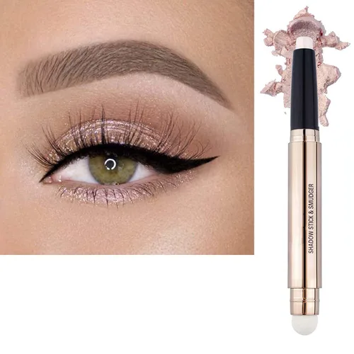 Miniatura 19 de Barra de Sombra de Ojos Negra, Lápiz de Sombra de Ojos Individual Cremoso Suave con Brillo, Barra Iluminadora de Sombra de Ojos Hipoalergénica Negro