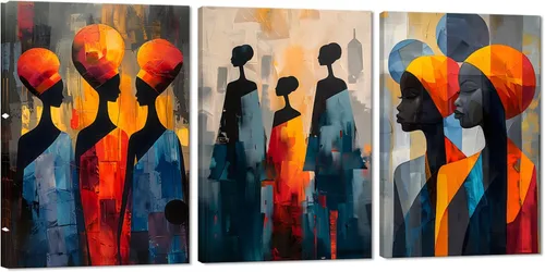 Miniatura 87 de MAMAGO Lienzo decorativo para pared, pintura de belleza dorada y negra, fotos de mujeres africanas, hermosos pósteres de mujer negra, impresiones