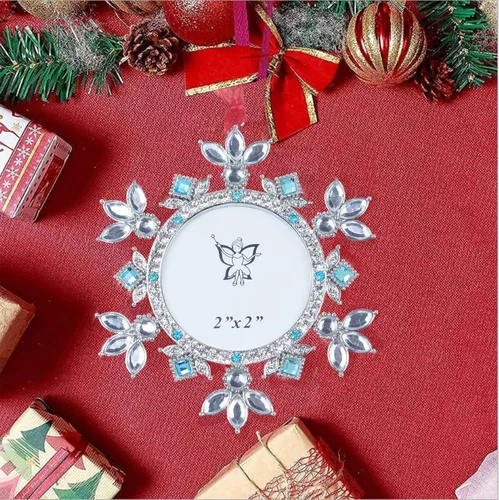 Miniatura 4 de Adornos fotográficos de Navidad, adornos de copo de nieve de 3.86 pulgadas, se adaptan a fotos de 2 pulgadas, decoraciones de nieve 2025