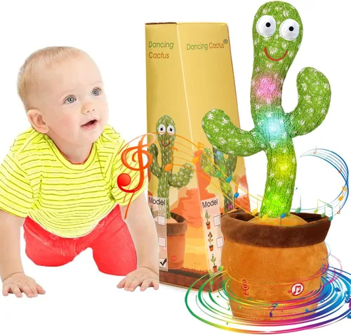 Miniatura 10 de Emoin - Juguete de cactus bailarín y parlante, juguete de cactus para bebé que canta canciones infantiles, juguete educativo interactivo que imita