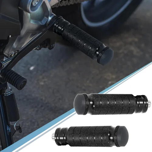 Miniatura 3 de F FIERCE CYCLE 1 par de reposapiés de aluminio de 6mm para motocicleta, set trasero plegable, reposapiés para motociclismo, estribo negro