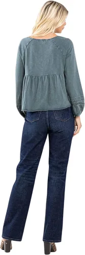 Miniatura 7 de Judy Blue Vaqueros rectos de talle alto con 5 botones para mujer - 88598