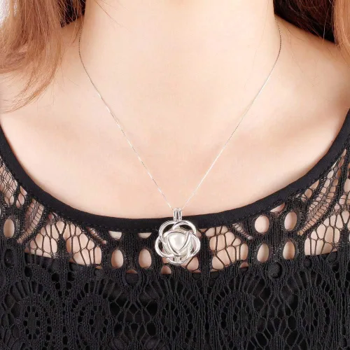 Miniatura 6 de Colgantes de plata de ley 925 con diseño de jaula grande de Edison, para manualidades, collares, pulseras y bisutería