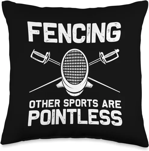 Best Fencing Gift Fencing Accessories & Stuff Divertido diseño para hombres, mujeres, niños, esgrima, cojín deportivo, 16 x 16 pulgadas, multicolor
