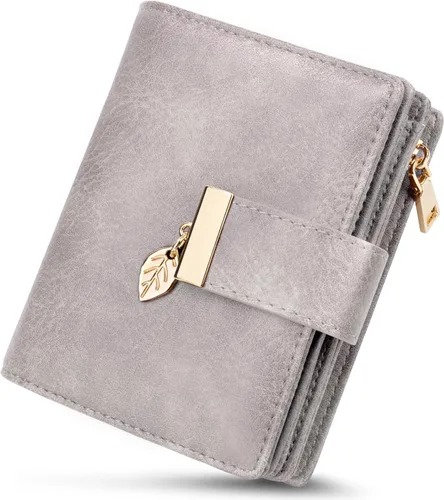 Miniatura 11 de HUANLANG Carteras pequeñas para mujer, con bloqueo Rfid, de cuero, plegable, tarjetero para tarjetas de crédito, cartera para mujer, bolsillo