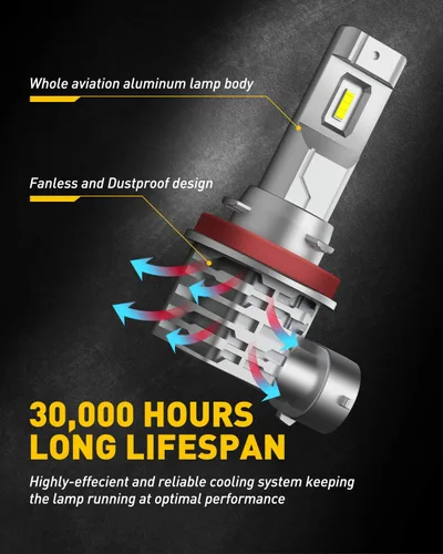 Miniatura 5 de AUXITO Bombilla LED antiniebla H11 H8 sin ventilador, 40 W 6000 lm de alto brillo, 6500 K blanco frío, chips LED CSP, bombillas antiniebla H16 H11