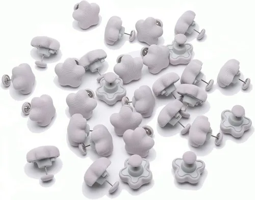 Miniatura 12 de 30 piezas de edredón y alfileres de cortina asequibles, para usar como rosquillas de edredón, alfileres de cortina o tapicería segura (azul redondo)