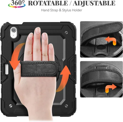 Miniatura 6 de BLOSOMEET Funda para iPad Air de 11 pulgadas M3 2025 y M2 2024 con protector de pantalla de vidrio templado y soporte para lápiz, funda para iPad