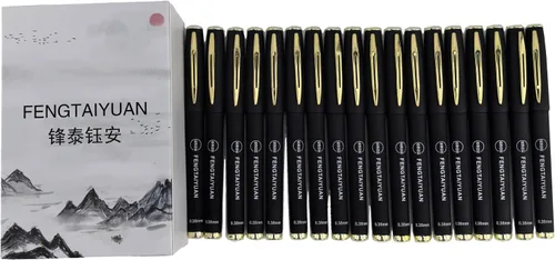 Miniatura 3 de Fengtaiyuan 038P18, Bolígrafos de Tinta de Gel Negro Tipo Roller - Agarre Cómodo Antideslizante, Tinta Negra, Ultra Finos, 0.38mm, Tinta de Secado
