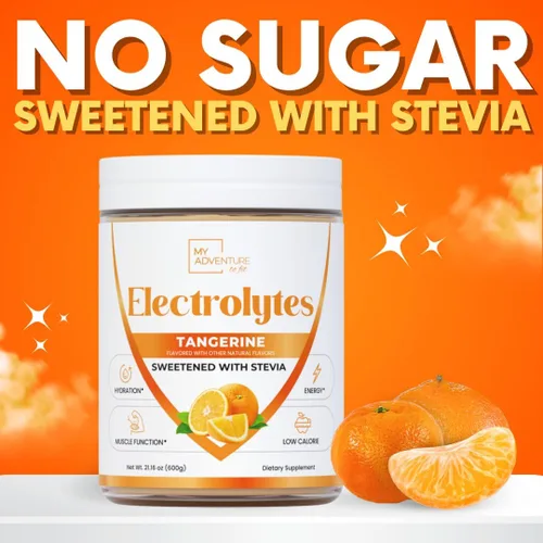 Miniatura 6 de Zero Sugar - Polvo de electrolitos de mandarina - Hidratación refrescante - Energía sin cafeína con todos los ingredientes naturales - Vegano Keto