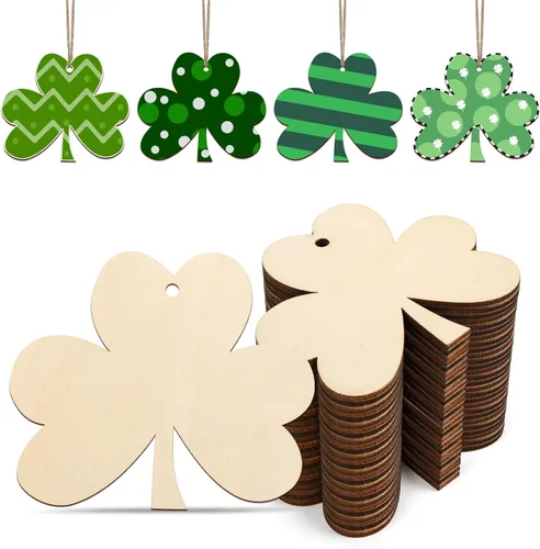 Miniatura 26 de Adornos de madera para árbol de Navidad para pintar, decoración de Navidad y Acción de Gracias, recortes sin terminar, 24 piezas de 3.5 x 3